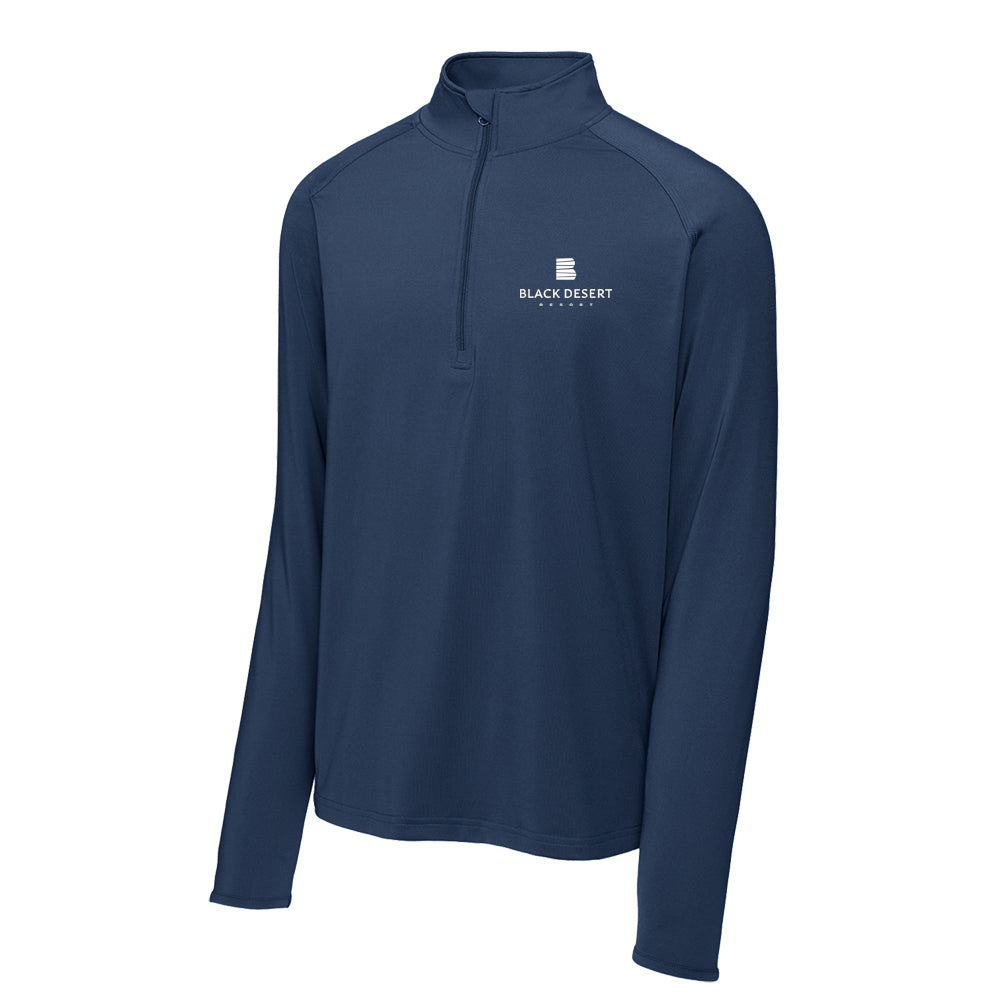 Black Desert Sport-Tek® Sport-Wick® Stretch 1/4-Zip Pullover (Navy)