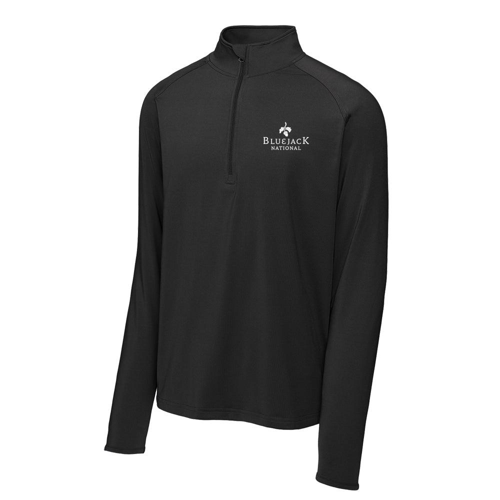 Bluejack Sport-Tek® Sport-Wick® Stretch 1/4-Zip Pullover (Black)