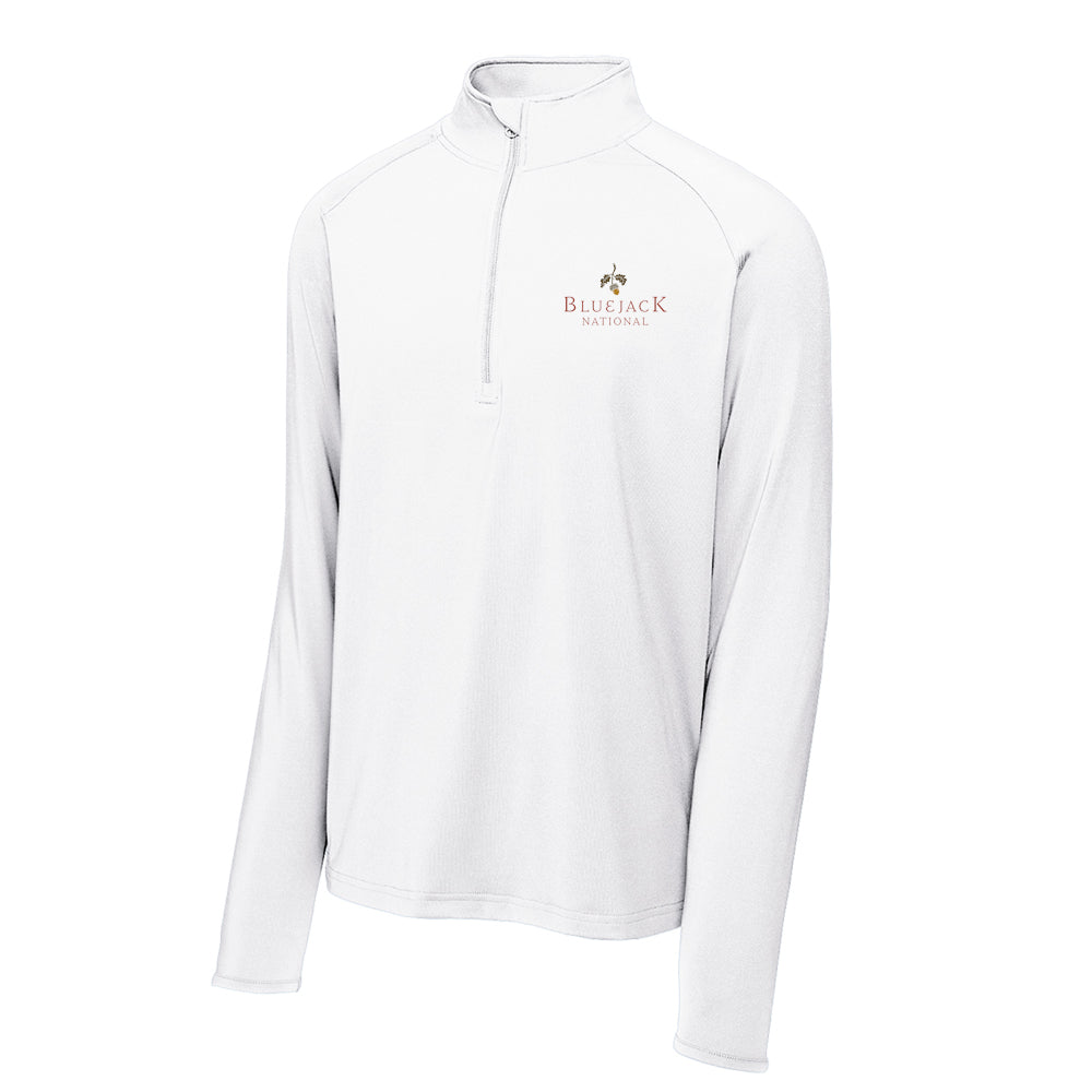 Bluejack Sport-Tek® Sport-Wick® Stretch 1/4-Zip Pullover (White)