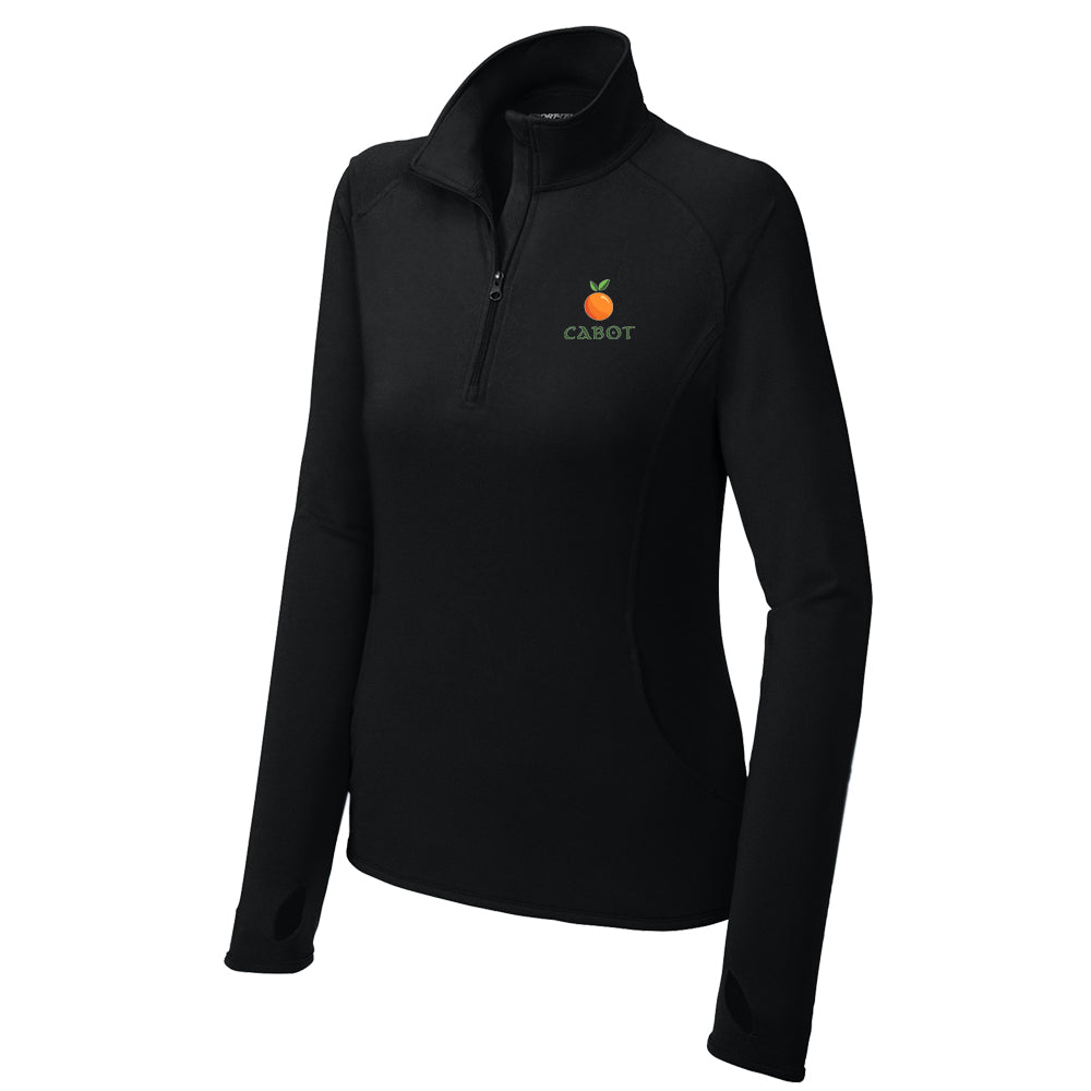 Cabot Sport-Tek® Women's Sport-Wick® Stretch 1/4-Zip Pullover (Black)
