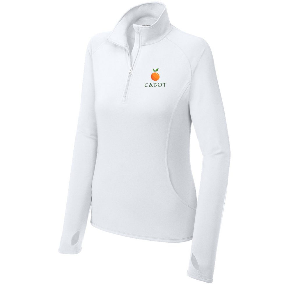Cabot Sport-Tek® Women's Sport-Wick® Stretch 1/4-Zip Pullover (White)