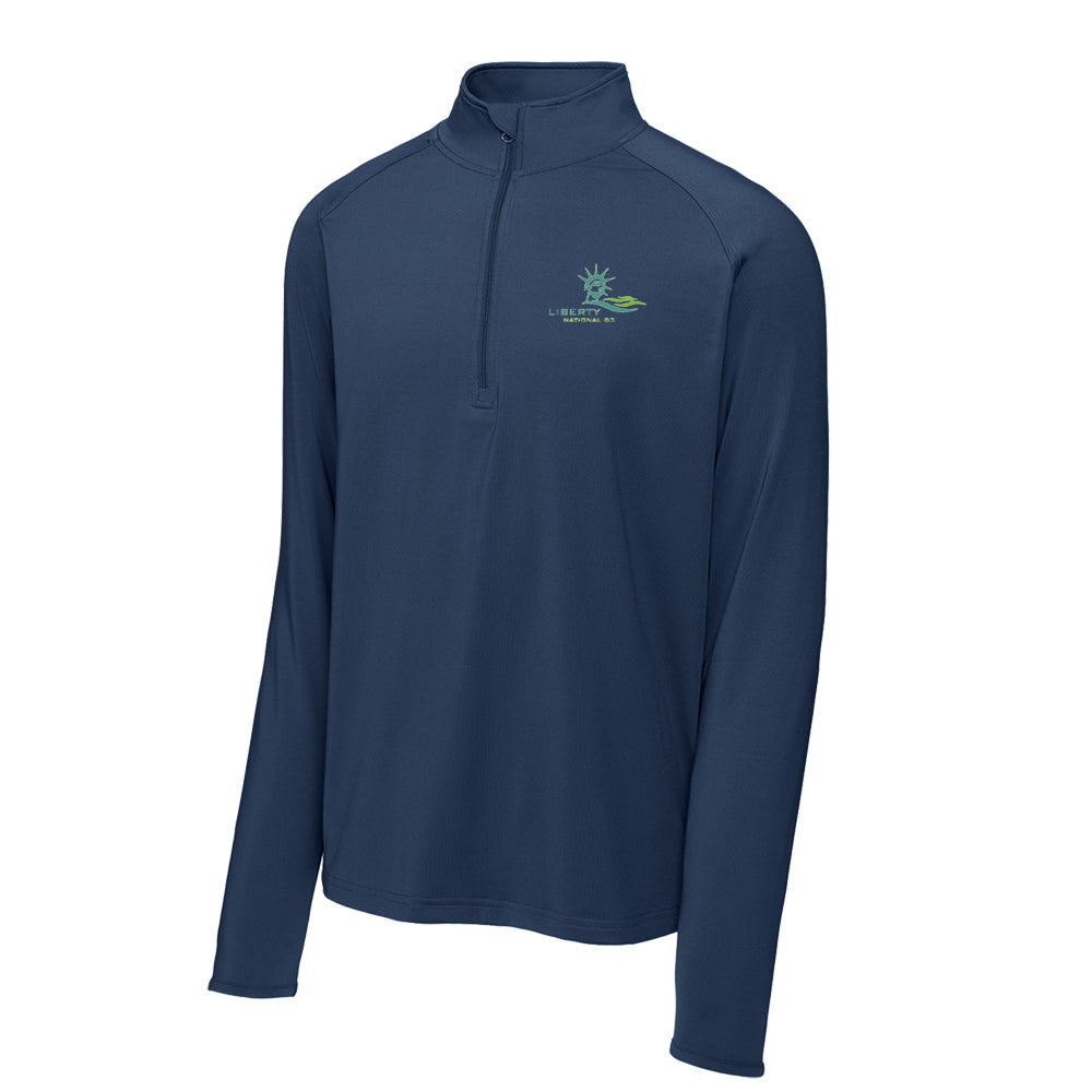 Liberty National Sport-Tek® Sport-Wick® Stretch 1/4-Zip Pullover (Navy)