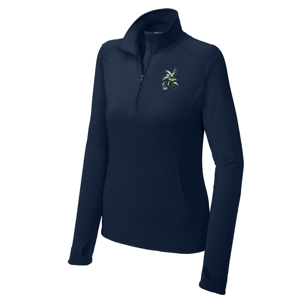 Laurel Valley Sport-Tek® Women's Sport-Wick® Stretch 1/4-Zip Pullover (Navy)