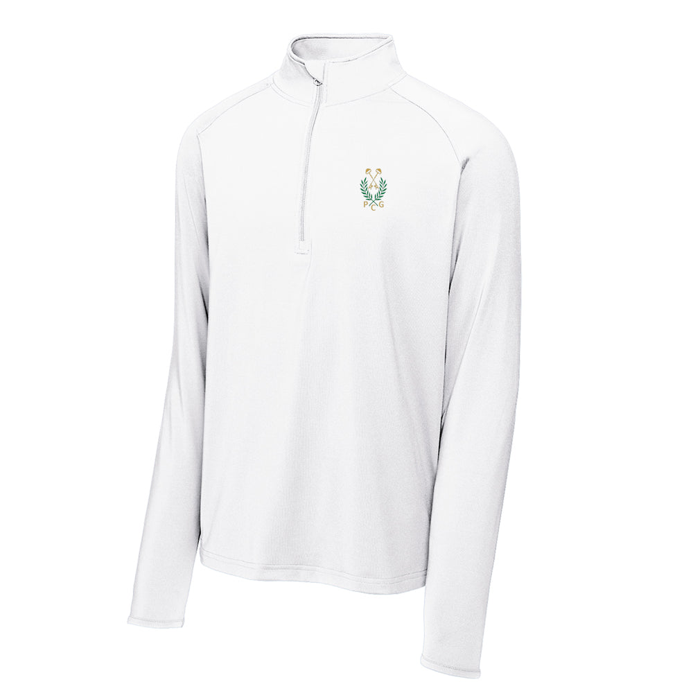 Peachtree Golf Club Sport-Tek® Sport-Wick® Stretch 1/4-Zip Pullover (White)