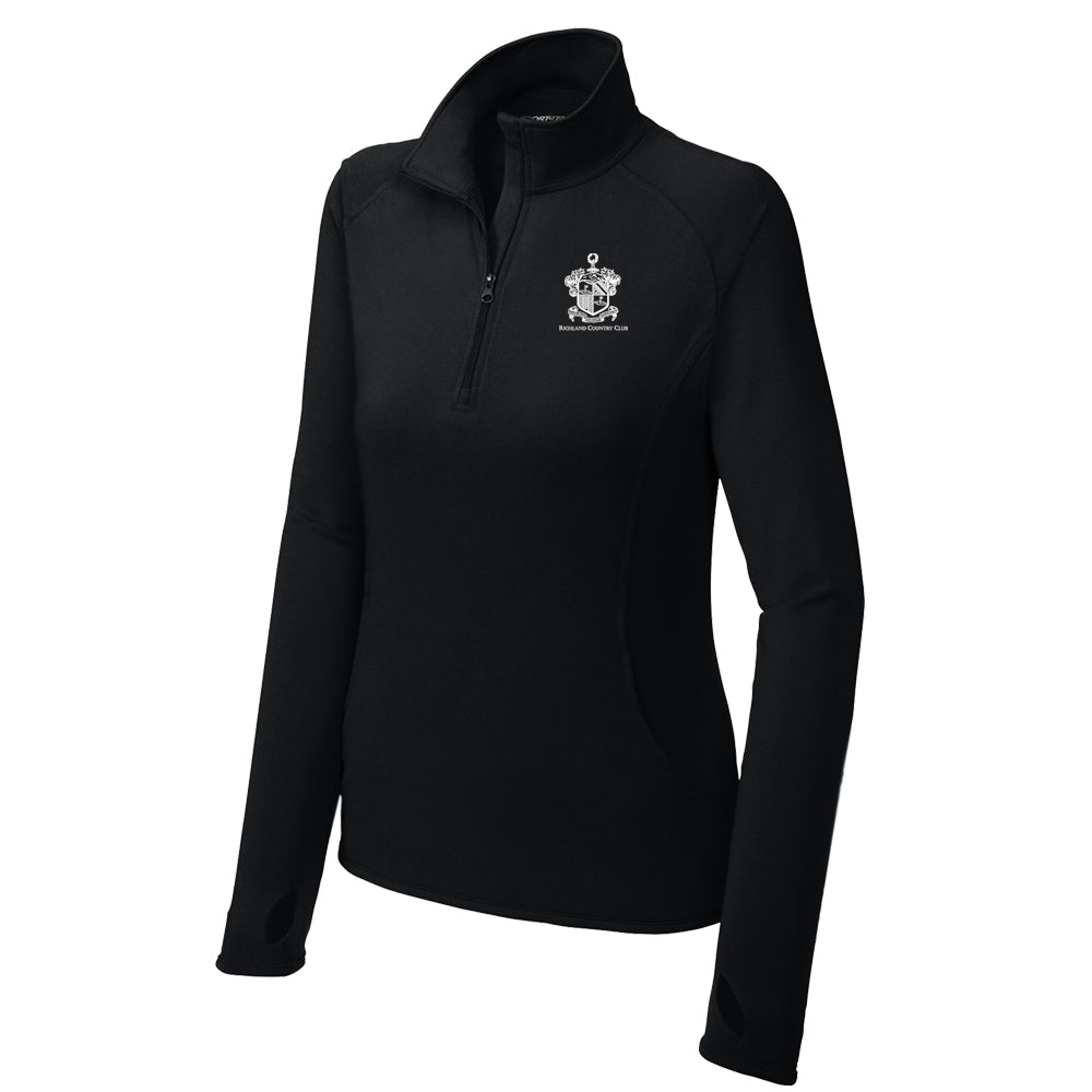 Richland Country Club Sport-Tek® Women's Sport-Wick® Stretch 1/4-Zip Pullover (Black)