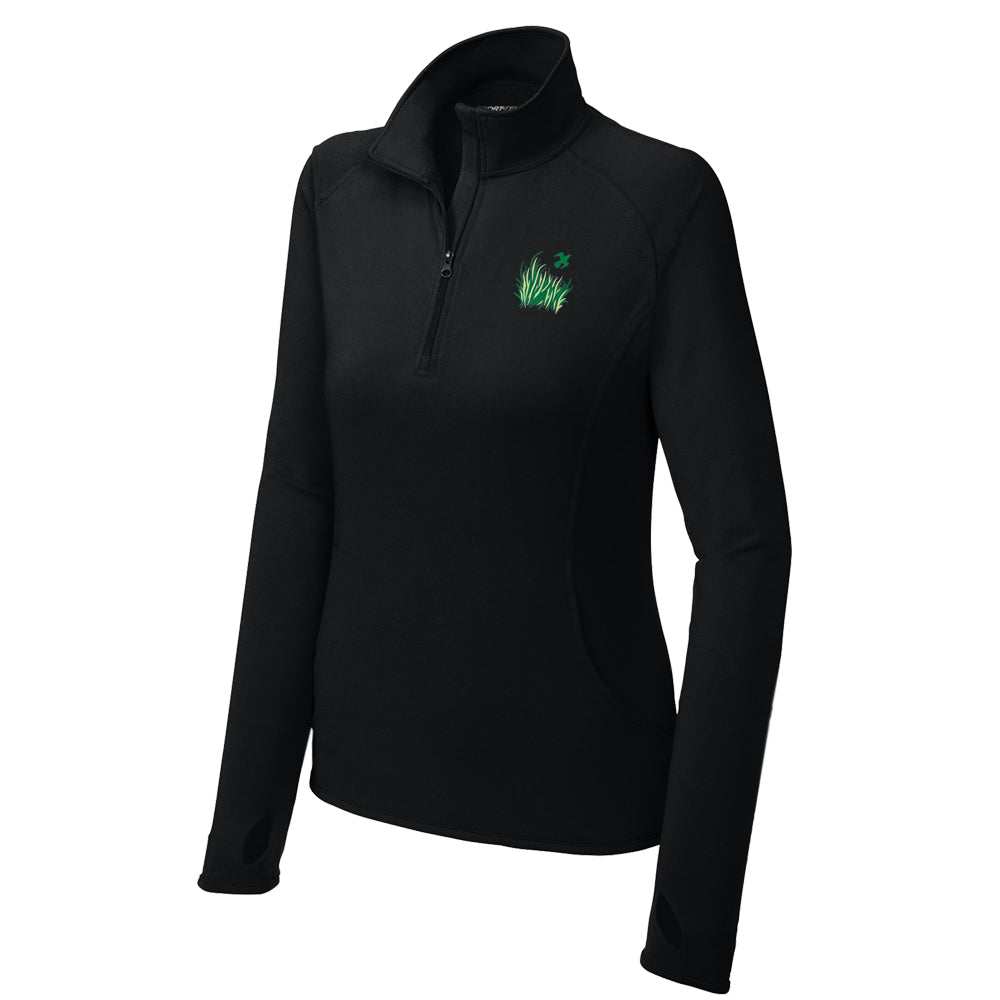 TPC Sawgrass Sport-Tek® Women's Sport-Wick® Stretch 1/4-Zip Pullover (Black)