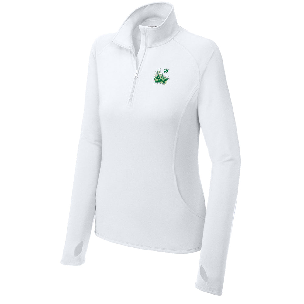 TPC Sawgrass Sport-Tek® Women's Sport-Wick® Stretch 1/4-Zip Pullover (White)