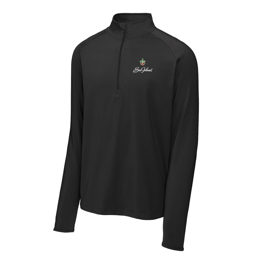 Sea Island Sport-Tek® Sport-Wick® Stretch 1/4-Zip Pullover (Black)
