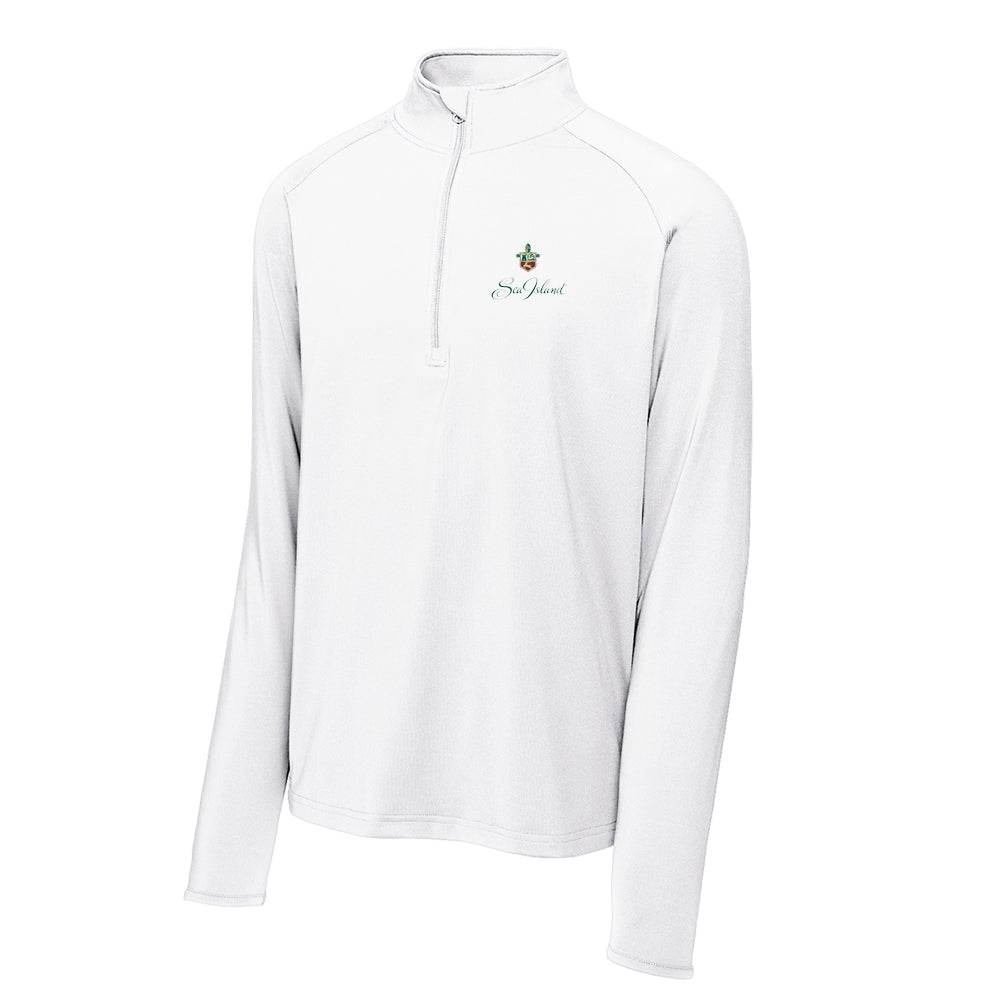 Sea Island Sport-Tek® Sport-Wick® Stretch 1/4-Zip Pullover (White)