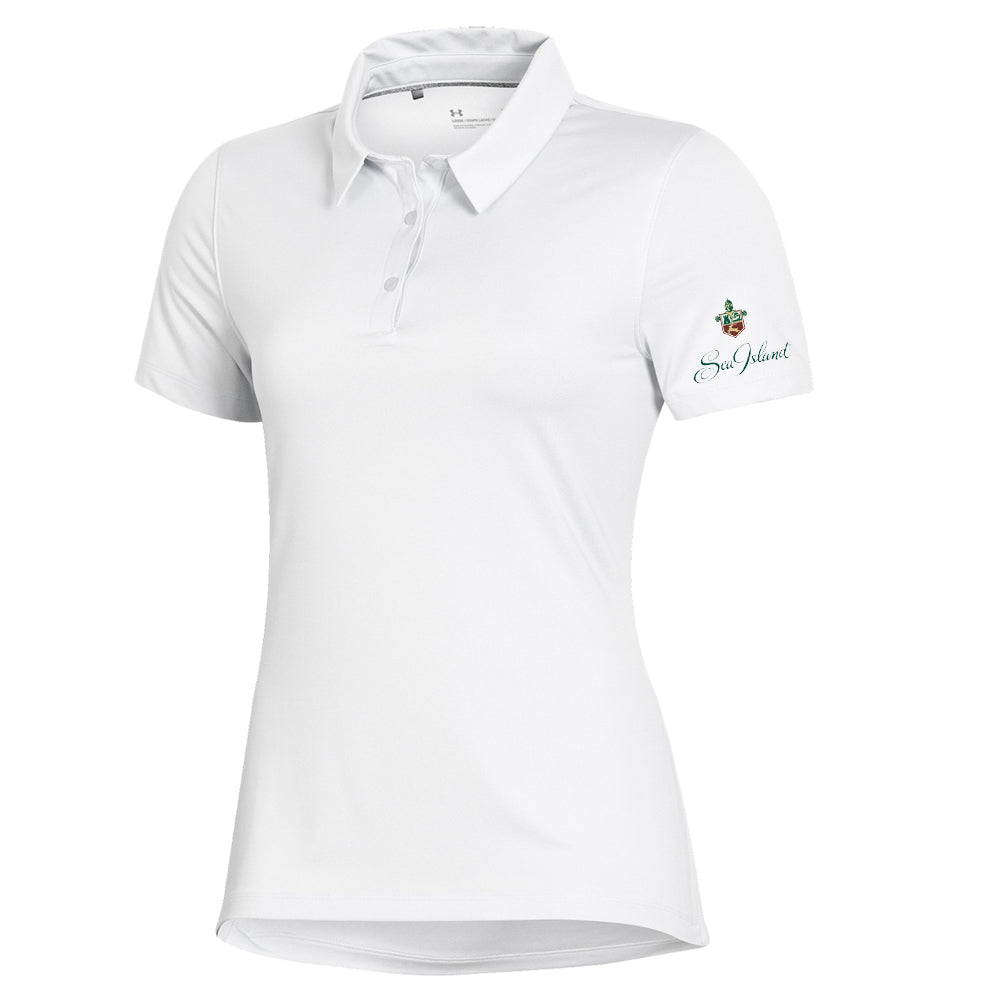 Sea Island Under Armour Womens Performance Polo(White)