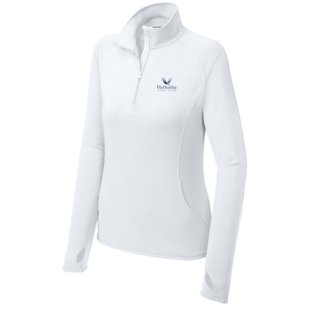 Valhalla Golf Club Sport-Tek® Women's Sport-Wick® Stretch 1/4-Zip Pullover (White)