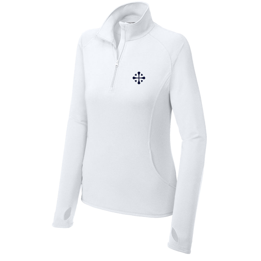 McLemore Sport-Tek® Women's Sport-Wick® Stretch 1/4-Zip Pullover (White)