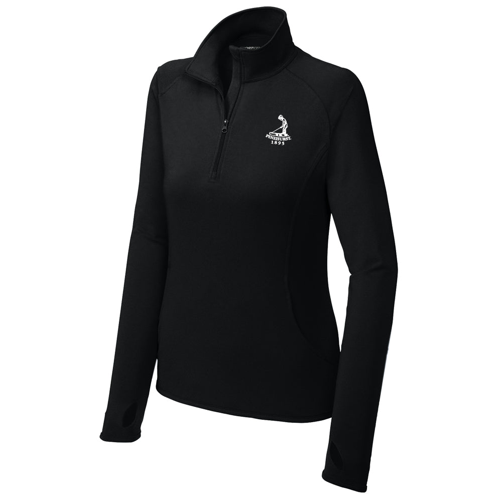 Pinehurst Sport-Tek® Women's Sport-Wick® Stretch 1/4-Zip Pullover (Black)